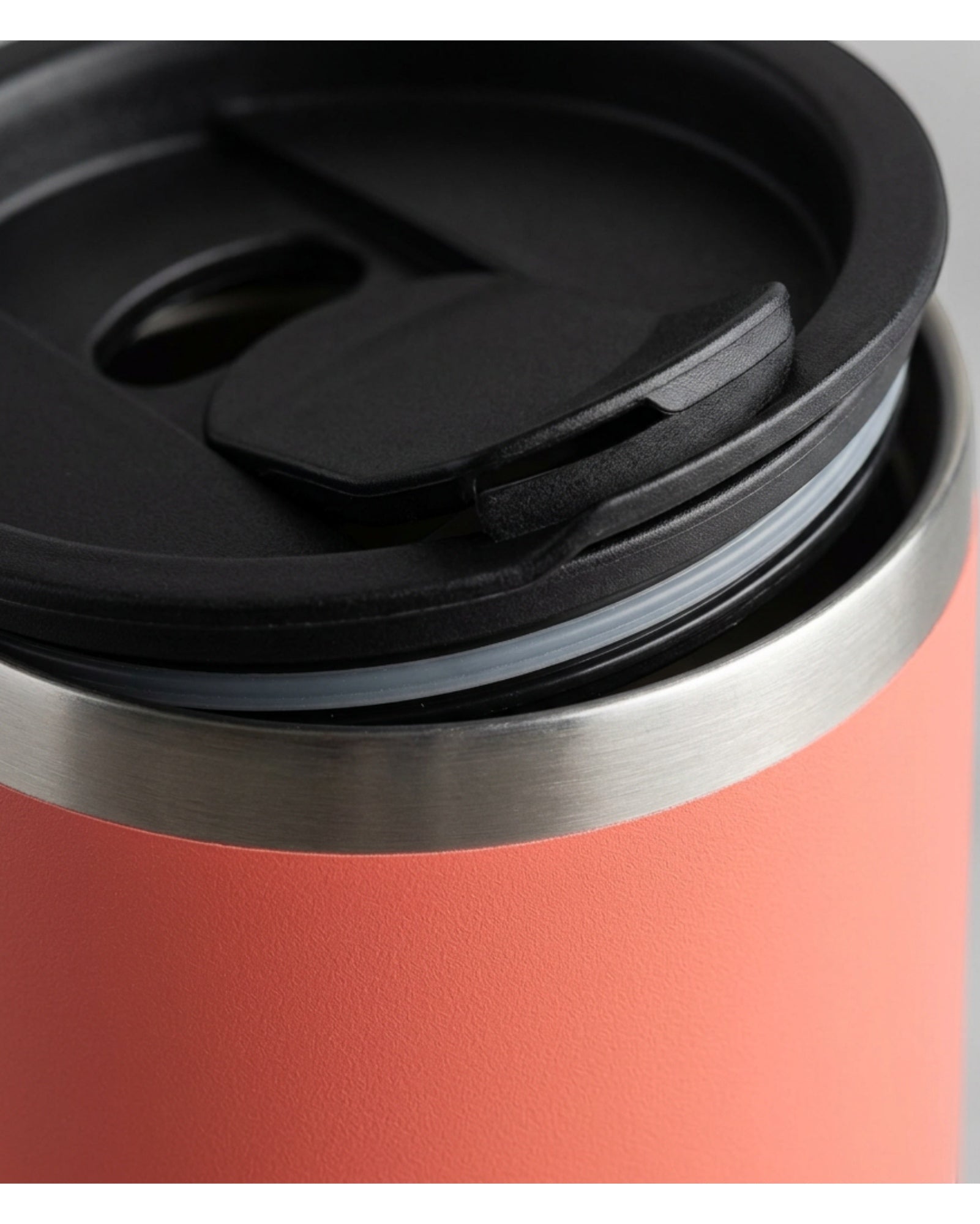 Ozkv Compact Insulated Travel Mug with Slider Lid 350 ml Coral - Detail view